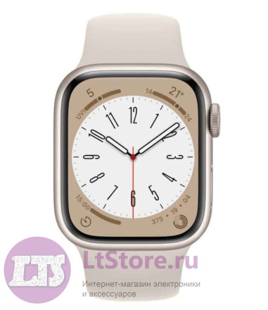 Часы Apple Watch Series 8 GPS 41mm (M/L) Silver Aluminium Starlight Sport Band