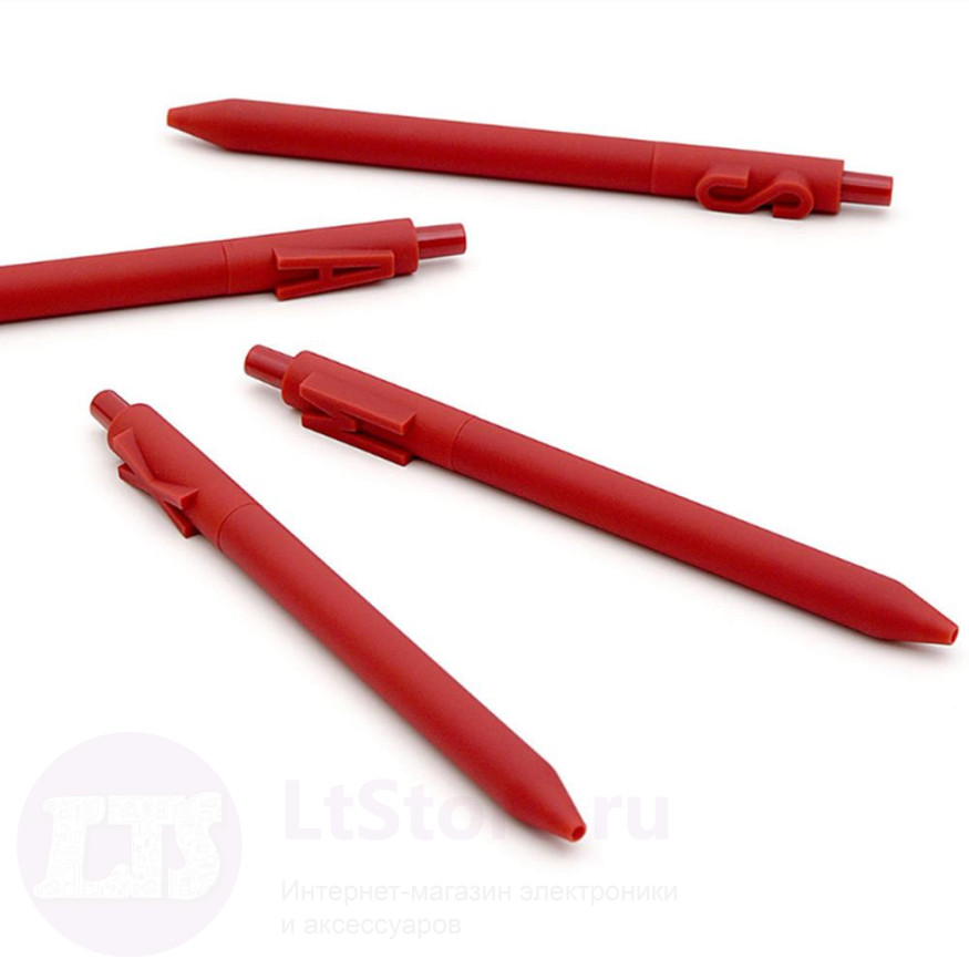 Ручки гелевые черные Xiaomi ALPHA Letter 0.5mm For Christmas (4 шт)  (Красный)