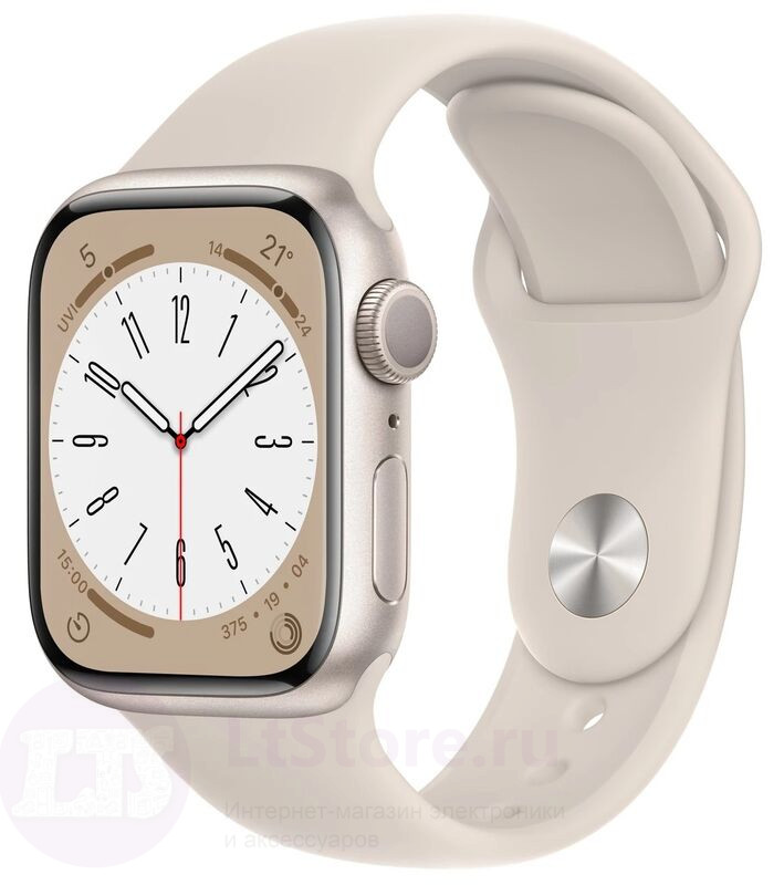 Часы Apple Watch Series 8 GPS 41mm Silver Aluminium MNU93 S/M Starlight Sport Band