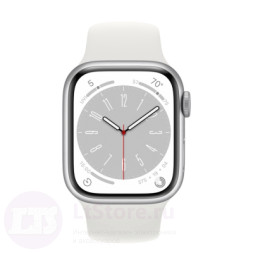 Часы Apple Watch Series 8 GPS 45mm (M/L) Silver Aluminium MP6Q3 White Sport Band