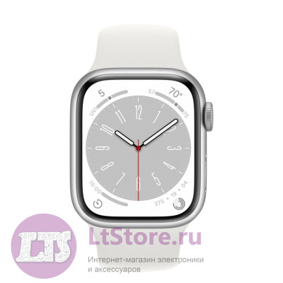 Часы Apple Watch Series 8 GPS 45mm (M/L) Silver Aluminium MP6Q3 White Sport Band